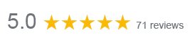 Google Reviews - 5.0 and 71 reviews